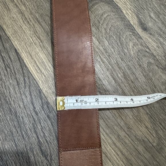 Ralph Lauren Collection Brown Leather Waist Belt Women\'s Size M Made in Italy